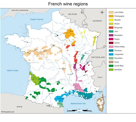 MAP Wine Regions Of France Map